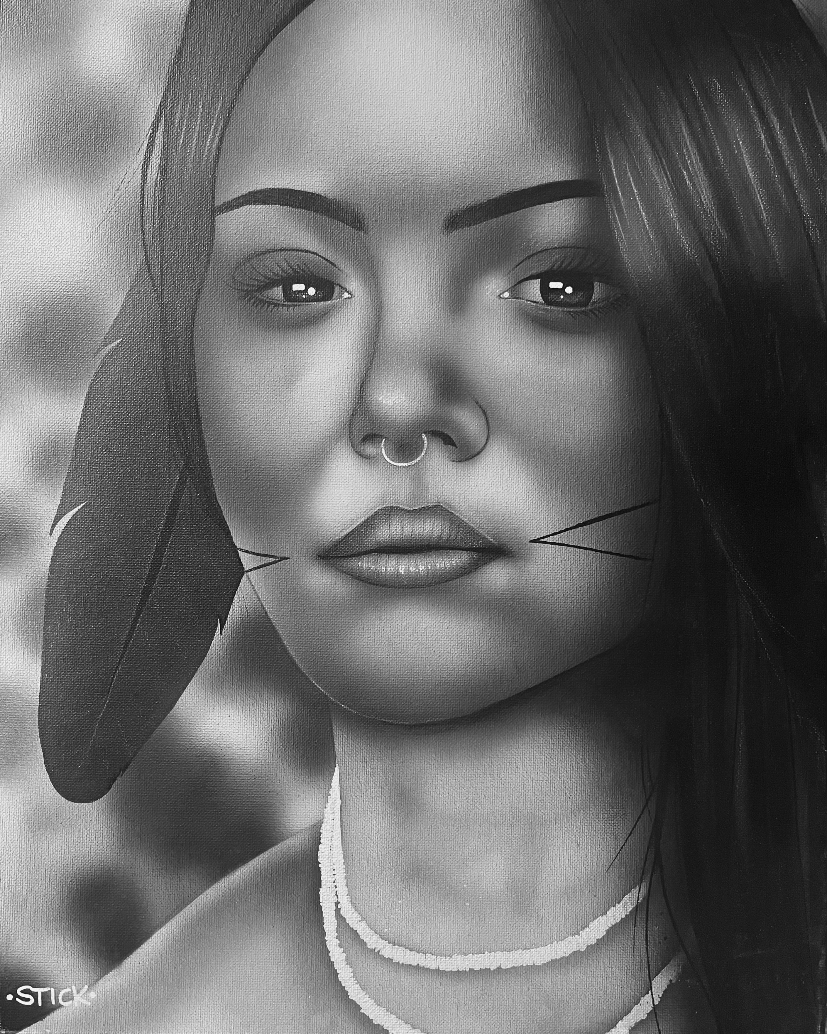 “Ancestral Markings” (16x20”) Original Painting by Matt “Ekwa” Stick