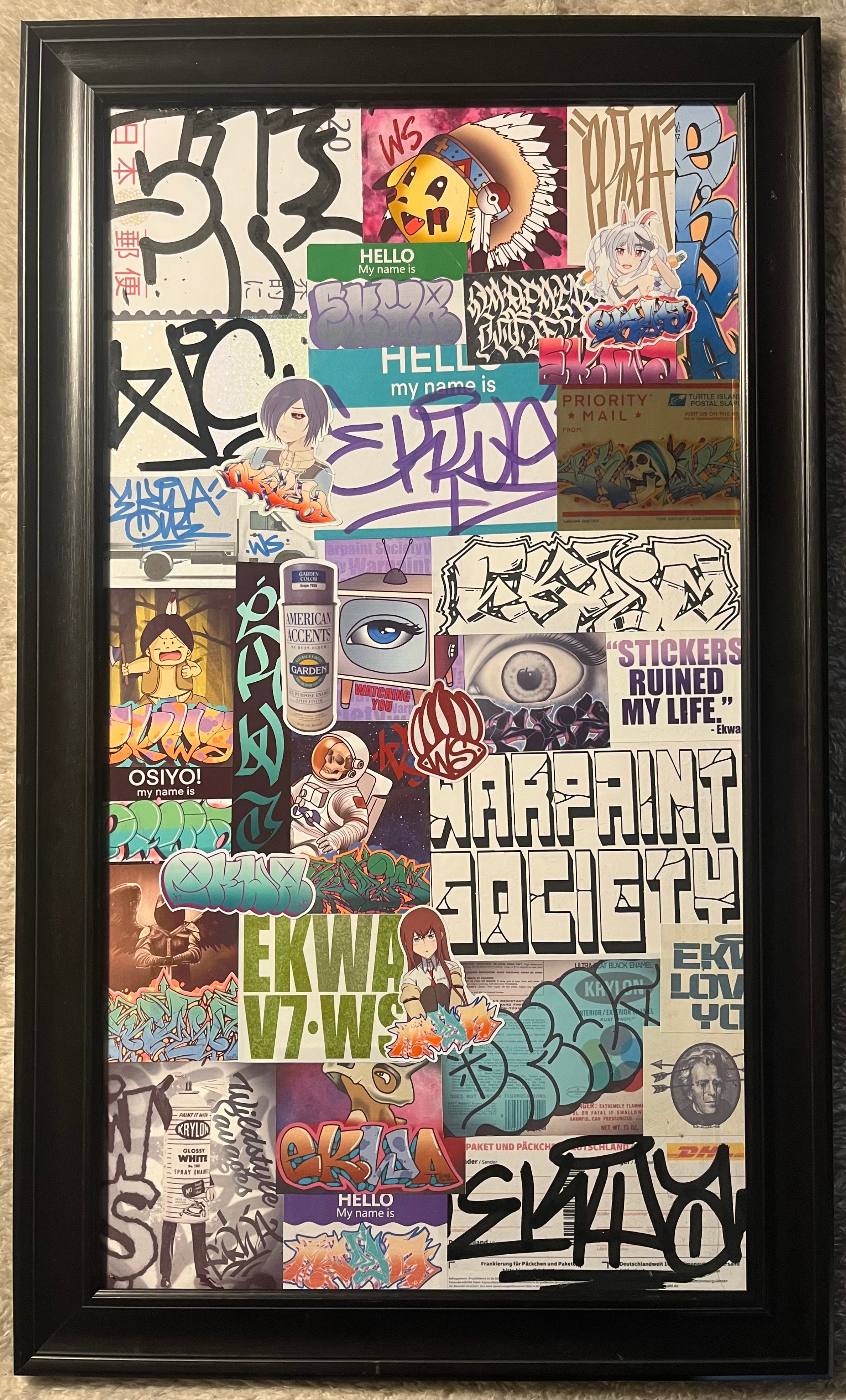 “Sticker Board #2” (12x22”) by Matt “Ekwa” Stick