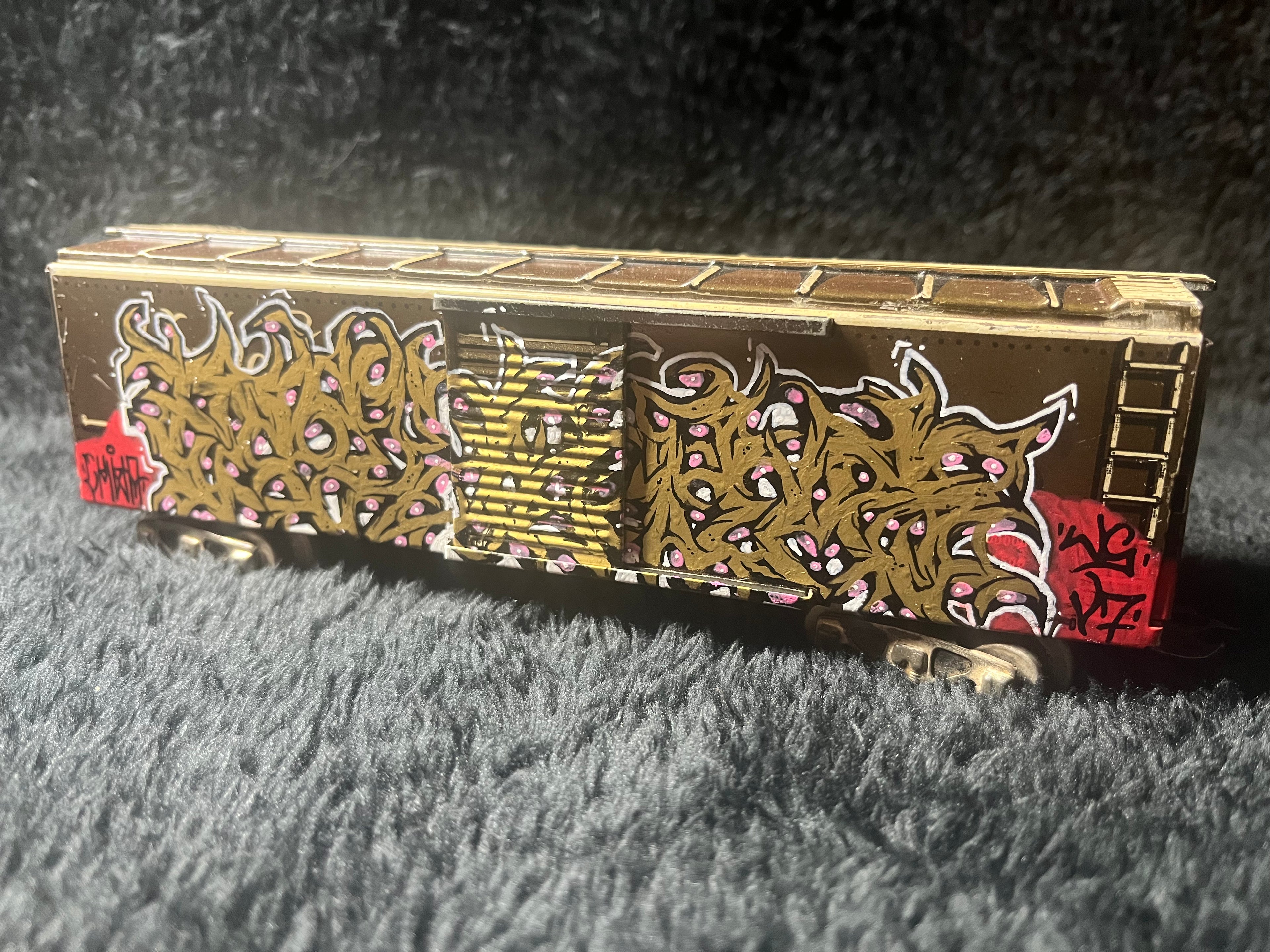 Metal Graffiti Train (Hand-Painted) by Matt “Ekwa” Stick