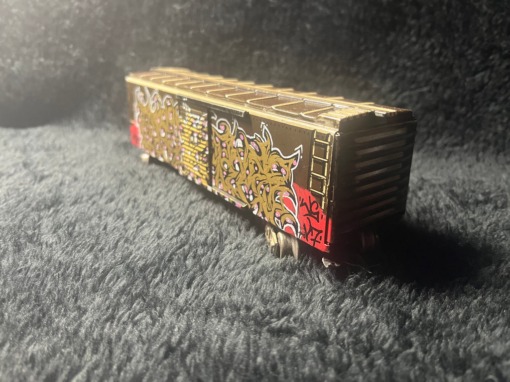 Metal Graffiti Train (Hand-Painted) by Matt “Ekwa” Stick