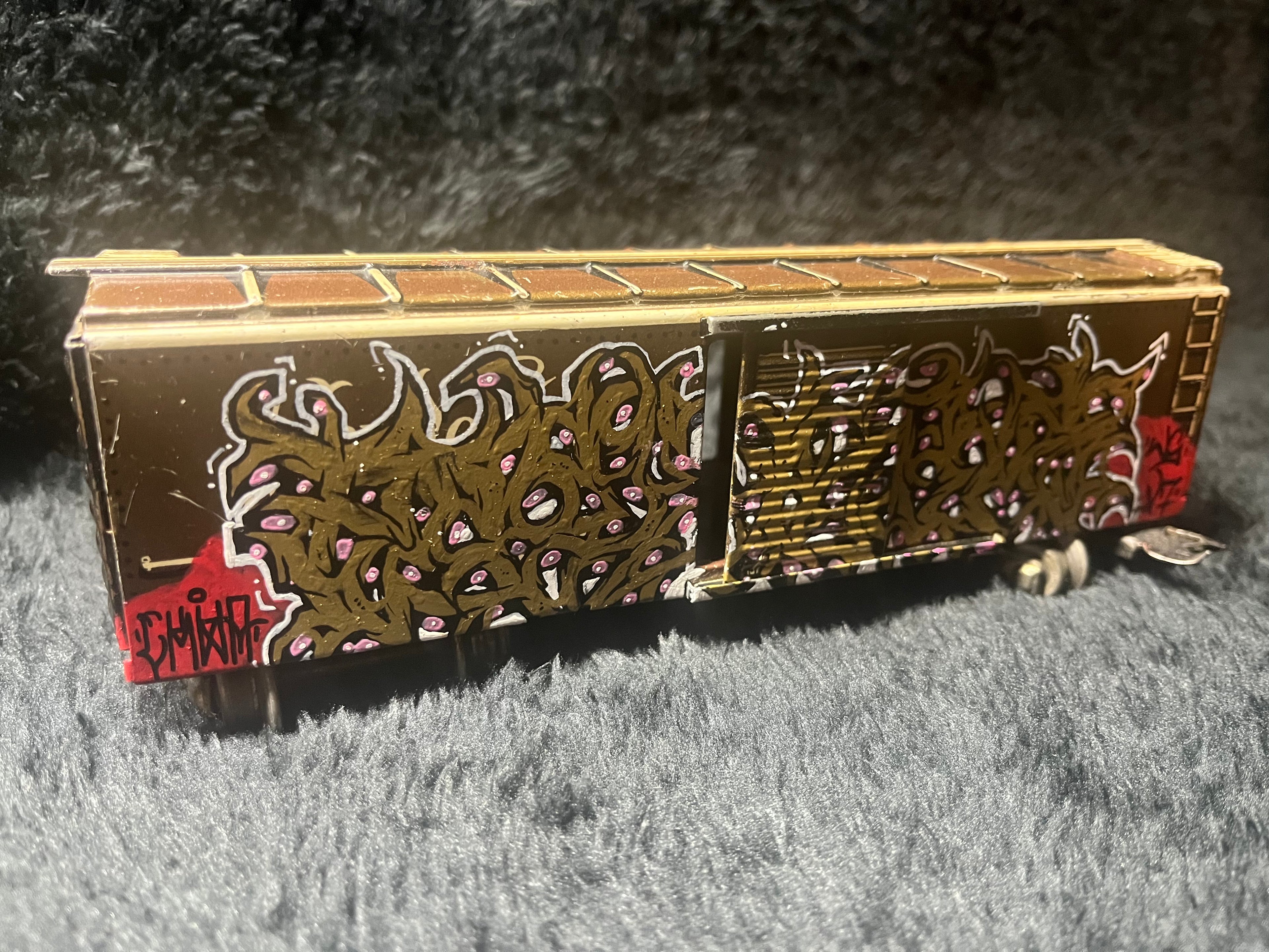 Metal Graffiti Train (Hand-Painted) by Matt “Ekwa” Stick