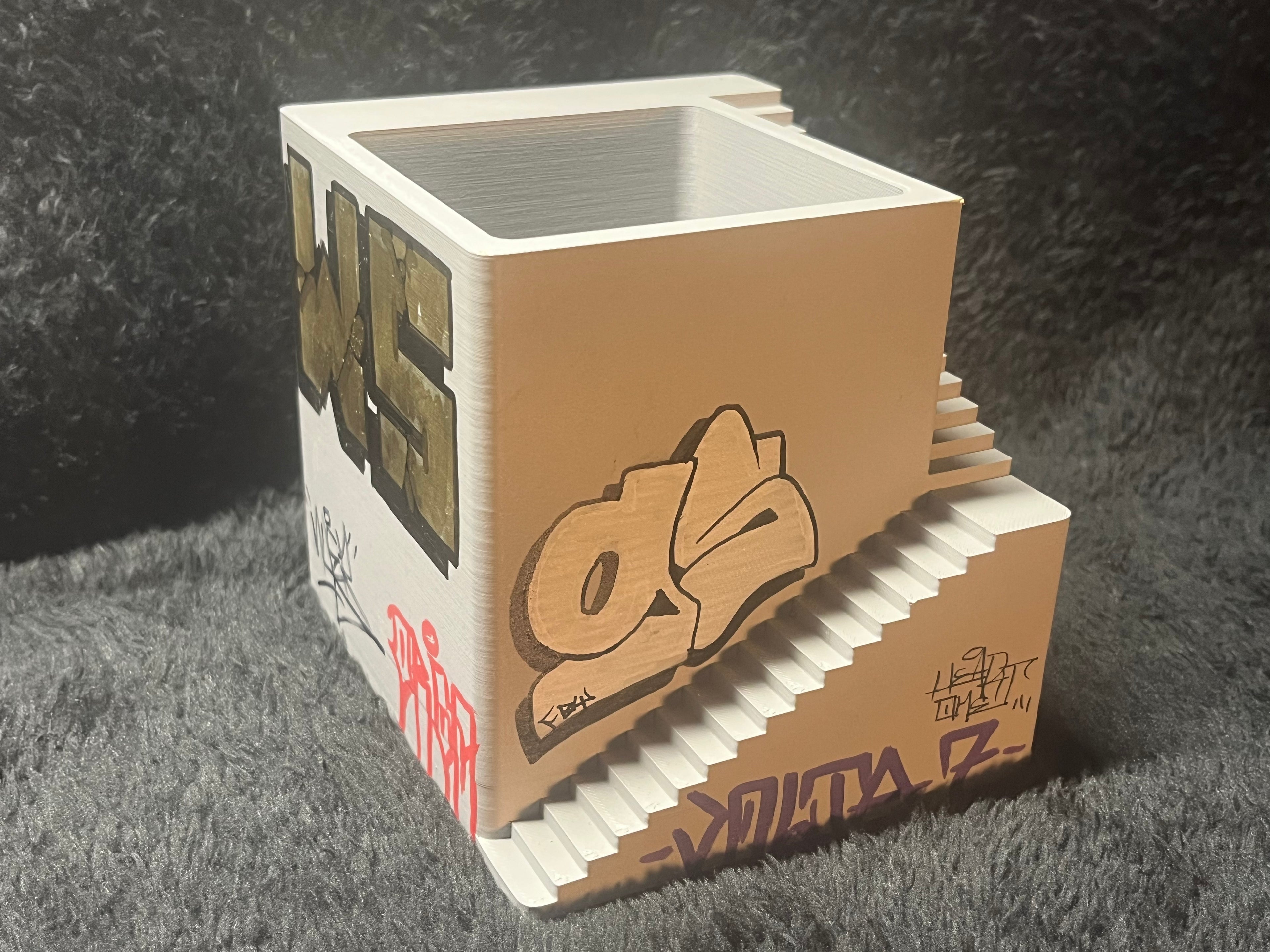 Graffiti Pen Holder (Hand-Painted) by Matt “Ekwa” Stick
