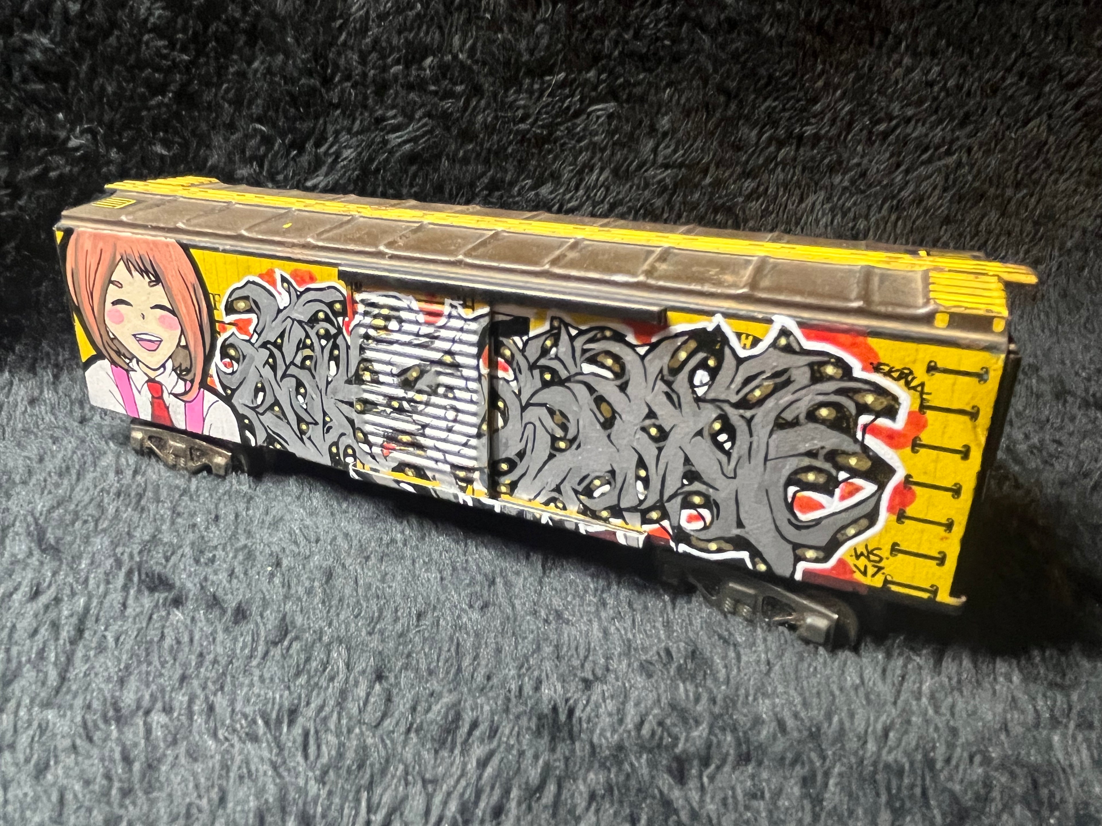 Metal Graffiti Train (Hand-Painted) by Matt “Ekwa” Stick