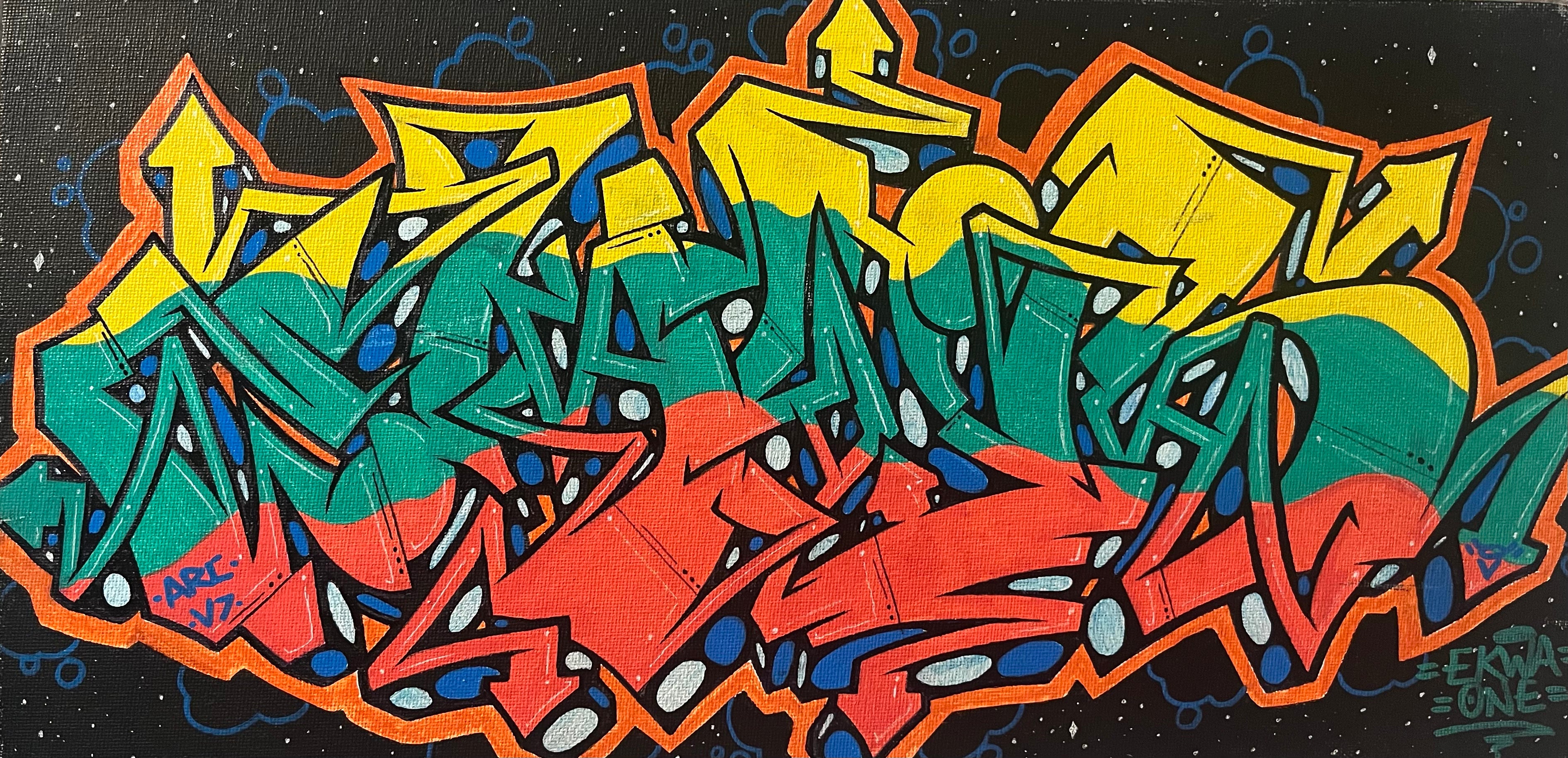 “Rasta Colors” (8x16”) Original Art by Matt “Ekwa” Stick