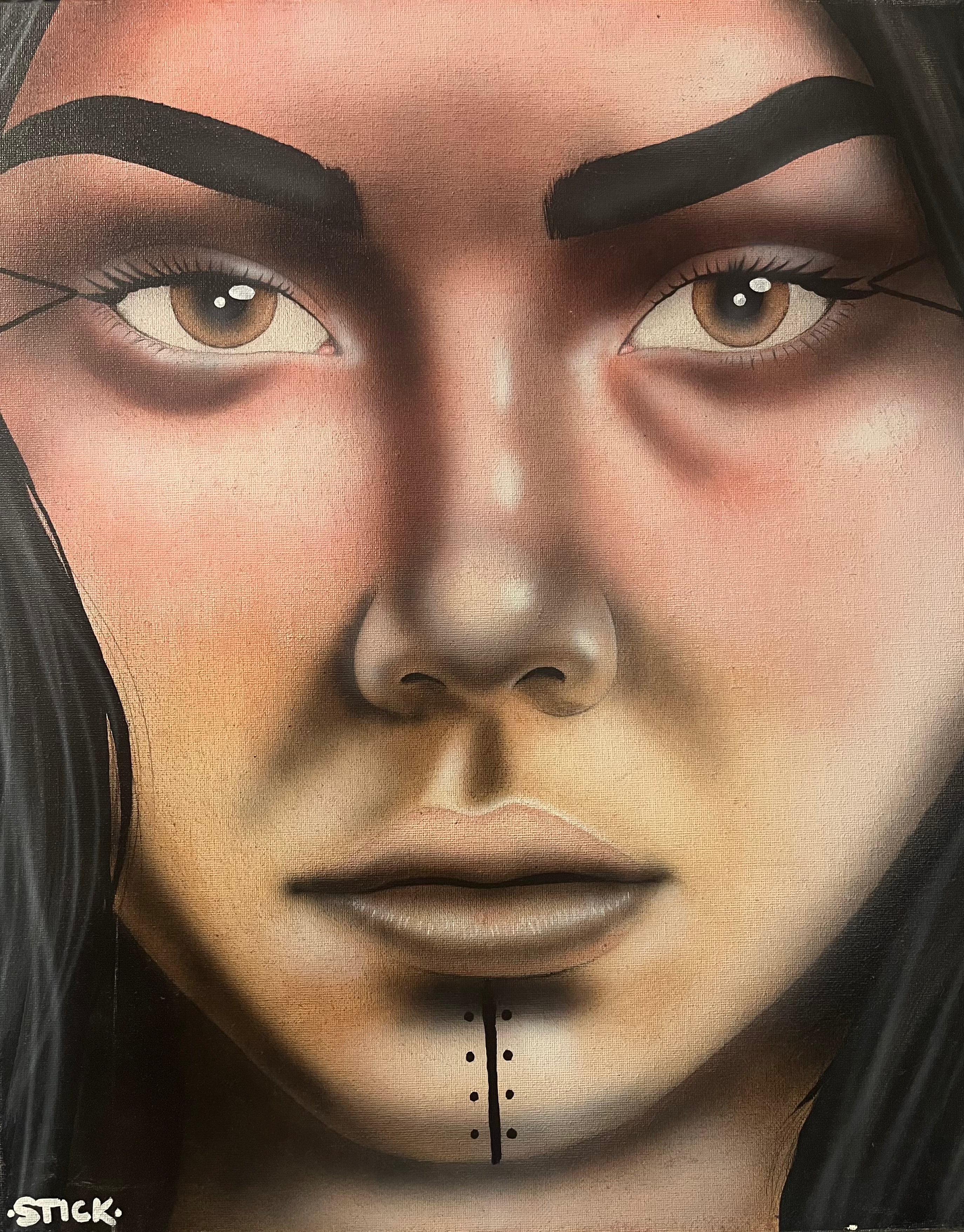 “Gaze” (16x20”) Original Painting by Matt “Ekwa” Stick