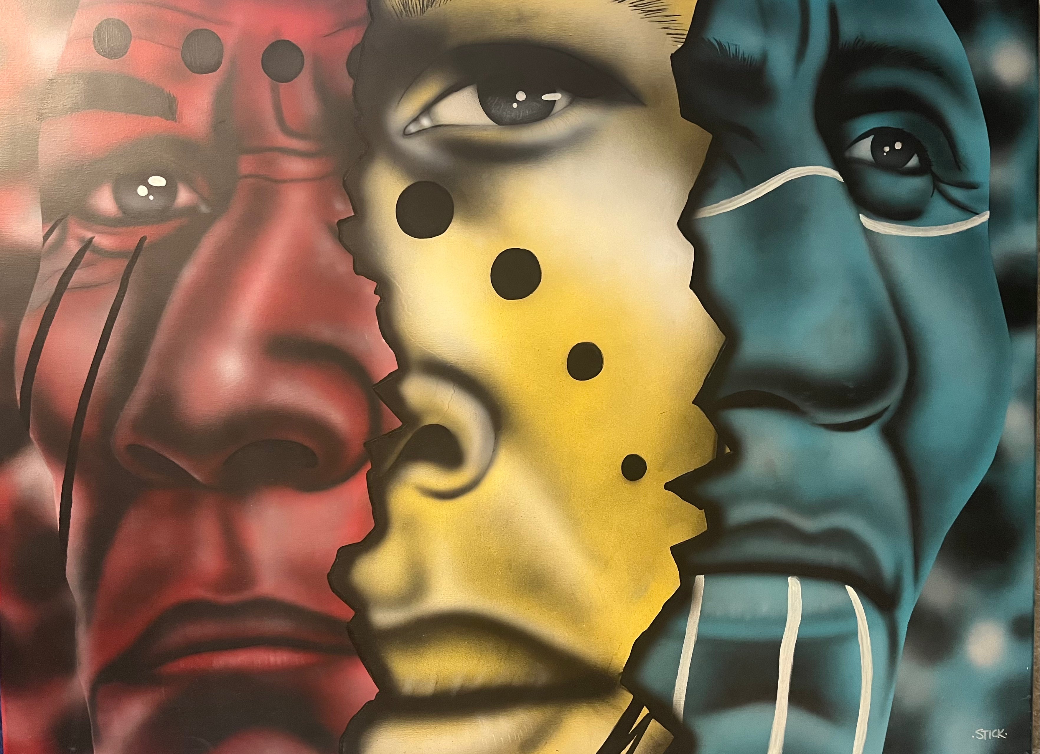“Three” (30x40”) Original Painting by Matt “Ekwa” Stick
