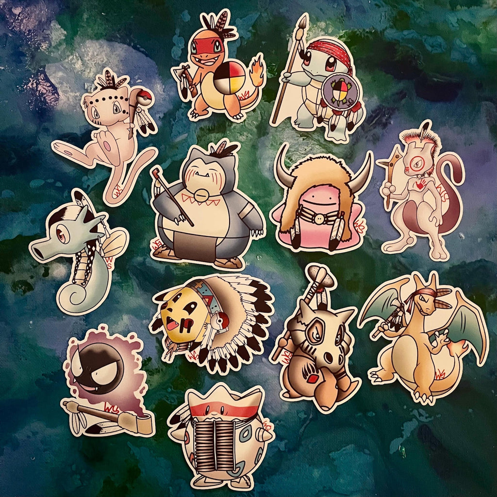 Native Pokémon Stickers (Pack of 12)