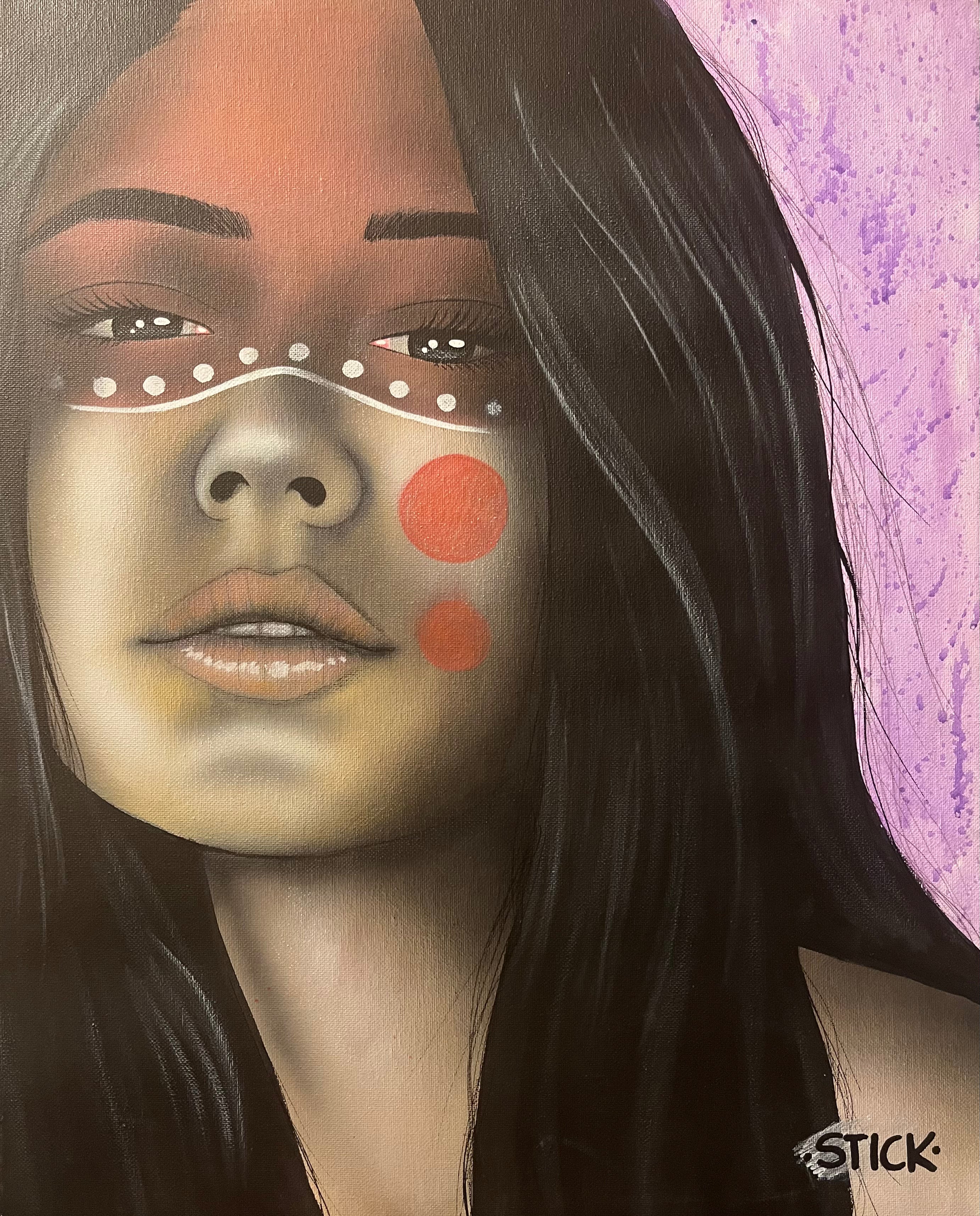 “Untitled” (16x20”) Original Painting by Matt “Ekwa” Stick